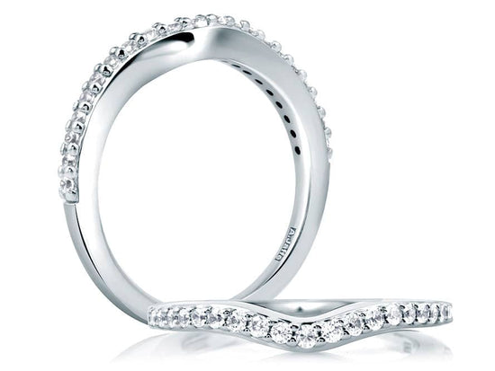 A. Jaffe Curved Wedding Band in 14K White Gold
