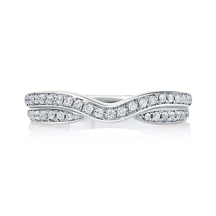 A. Jaffe Double Row Curved Wedding Band in 14K White Gold