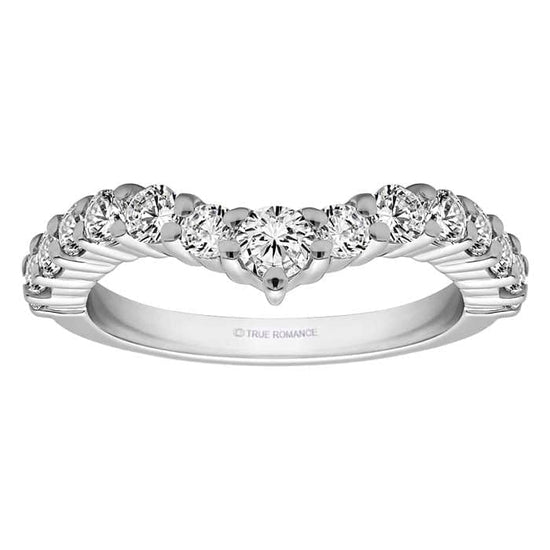 Load image into Gallery viewer, Mountz Collection Shared Prong Curved Wedding Band 14K White Gold
