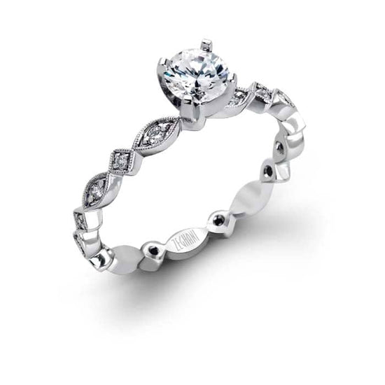 Mountz Collection .55CTW Diamond Engagement Ring in 14K White Gold with .41CT Round Brilliant Cut Center Diamond