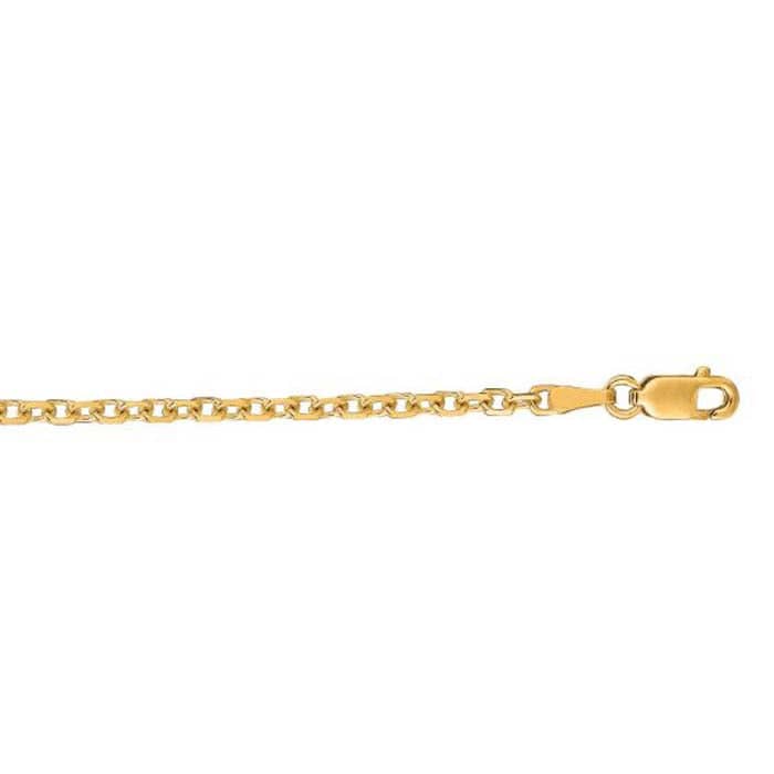 Mountz Collection 18" Diamond Cut Cable Link Chain in 14K Yellow Gold