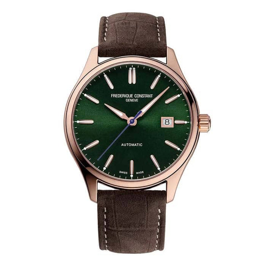 Load image into Gallery viewer, Frederique Constant 41mm Classics Index Automatic Green Dial Watch Rose Gold Plated Stainless Steel
