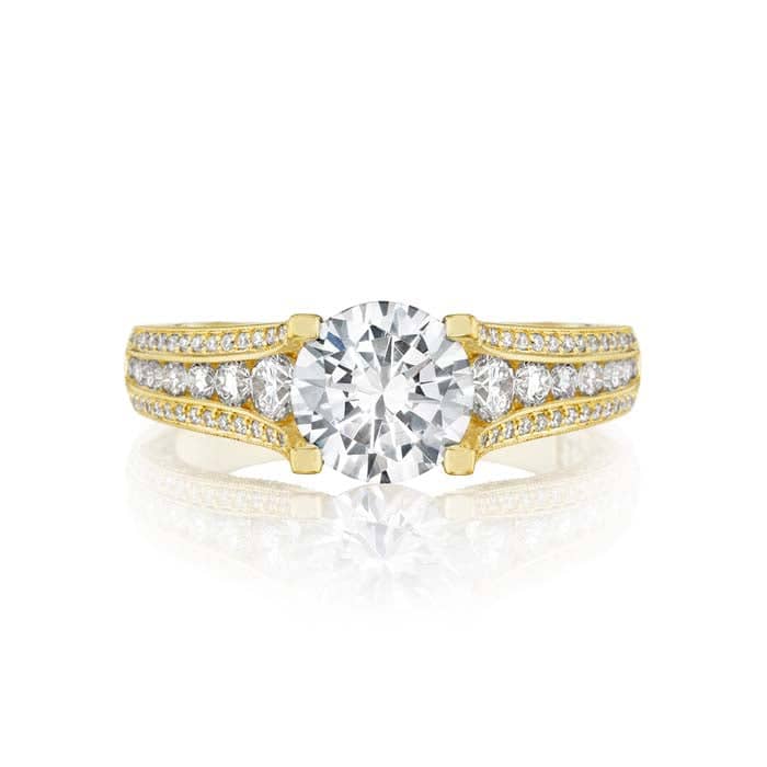 Tacori Gold .70ctw Classic Crescent Collection Engagement Ring Semi-Mounting in 18K Yellow Gold