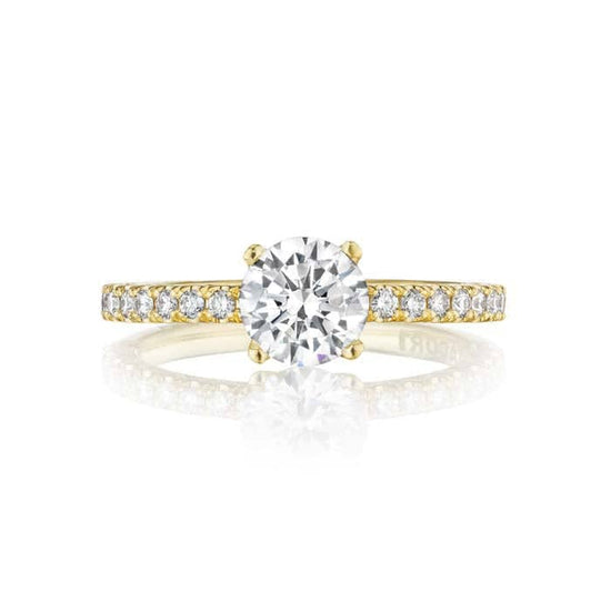 Tacori Petite Crescent Gold Collection Engagement Ring Semi Mount 18K Yellow Gold with Diamonds