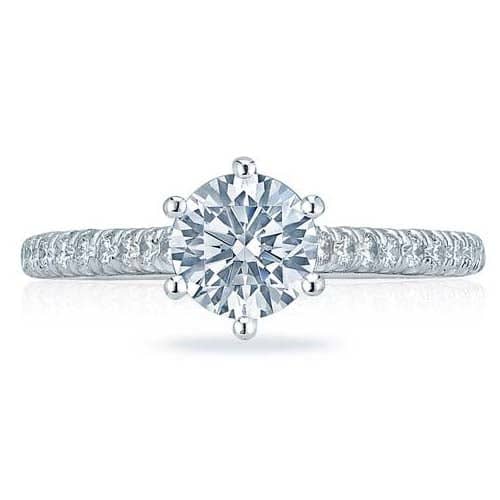 Tacori Petite Crescent Round Solitaire Engagement Ring Semi-Mounting in 18K White Gold