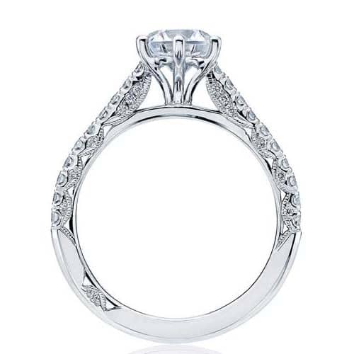 Tacori Petite Crescent Round Solitaire Engagement Ring Semi-Mounting in 18K White Gold