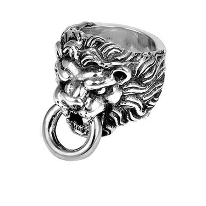 King Baby Lion's Head Ring in Sterling Silver