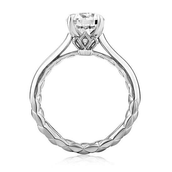 A. Jaffe .01TW Baroness Modern Royal Collection Solitaire in 14K White Gold