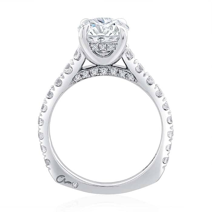 A. Jaffe Signature Shank Engagement Ring Semi-Mounting in 14K White Gold