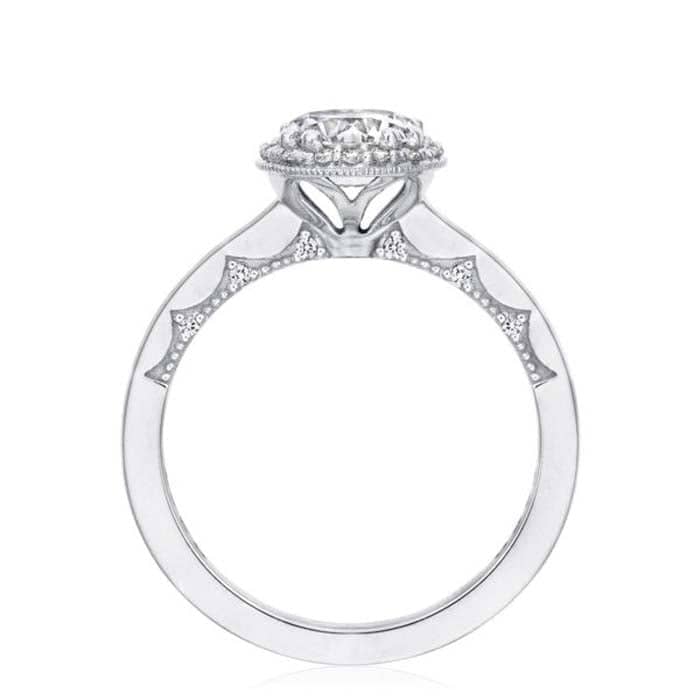 Load image into Gallery viewer, Tacori .15TW Coastal Crescent Round Halo Engagement Ring Semi-Mounting in 14K White Gold
