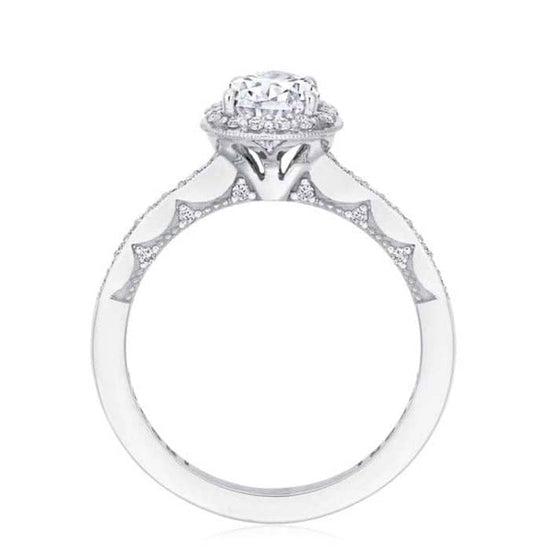 Tacori .25TW Coastal Crescent Pear Shaped Halo Diamond Band Engagement Ring Semi-Mount 14K White Gold